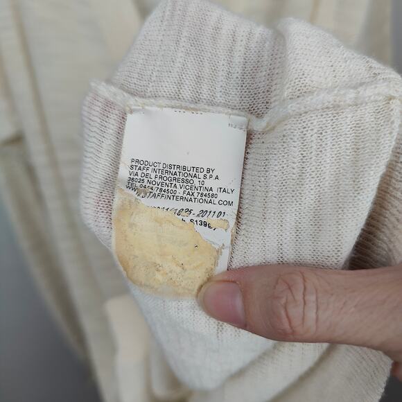 Maison Martin Margiela Cardigan Sweater Womens XS Cream Burnout Avant Garde - Picture 8 of 11